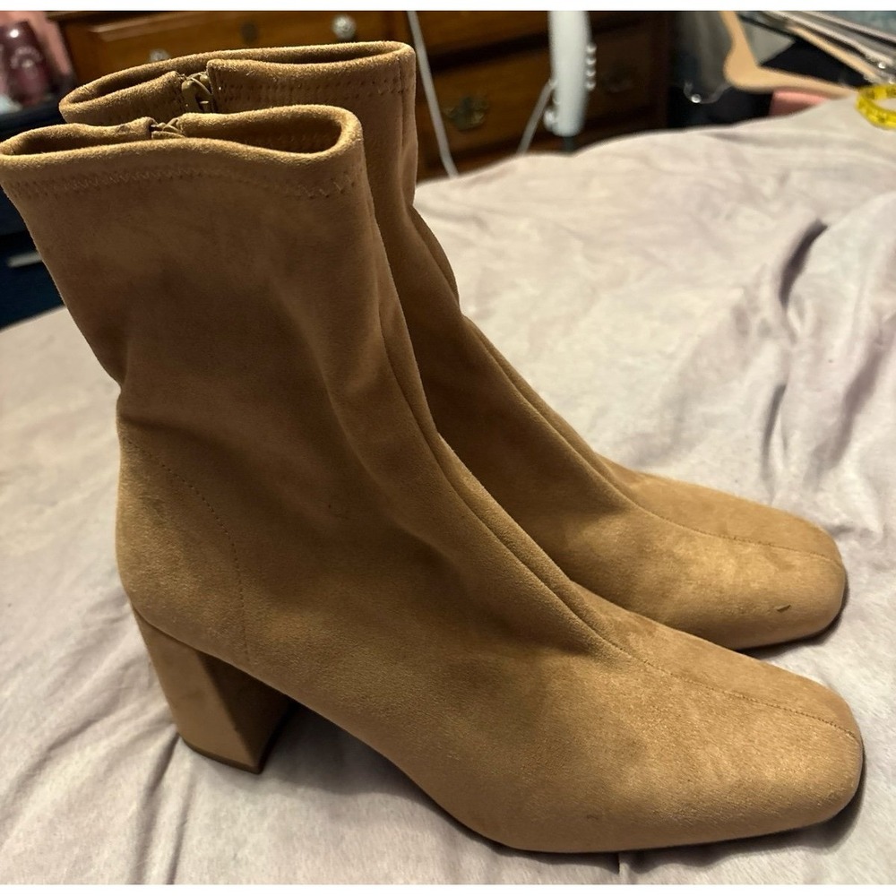 NEW A New Day Women's‎ Chestnut Suede Pippa Stretch Heeled Ankle Boots, Size 10 - Picture 4 of 12